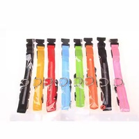 Collier de Chien en Nylon Réglable avec Lumières LED Durable Polyester Sécurité Clignotant Glowing Night Training Fluorescent Hair Pet Leash