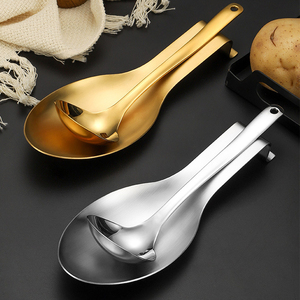 Logo personalizzato di grandi dimensioni scaldare piatto oro in acciaio inox Buffet utensile mestolo servire cucchiaio per la <span class=keywords><strong>cucina</strong></span> - Product Image 2