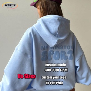 Sudadera OEM de algodón con bordado, logotipo personalizado, pedrería y estampado en relieve, cuello redondo, unisex, lisa, con capucha, ¡Gran oferta! - Product Image 1