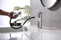 Spot vente en gros nouveau ménage rétractable robinet d'eau chaude et froide robinet d'évier de salle de bain en laiton