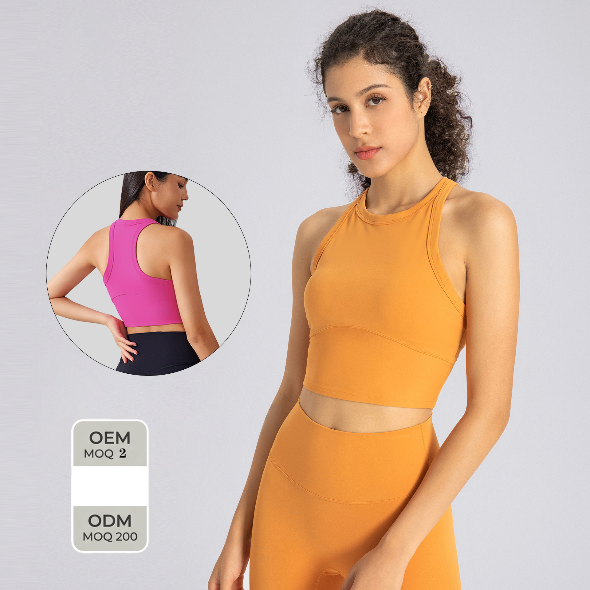 High Neck Shockproof Yoga Tank Top Built-in Bra Women High Elasticity Quick Dry Padded Sports Bra Gym Fitness Workout Crop Top