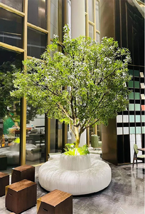 Personnalisé fait à la main bricolage fausses feuilles vertes japonais Andromeda arbre <span class=keywords><strong>Pieris</strong></span> <span class=keywords><strong>japonica</strong></span> artificiel pour la décoration intérieure de la maison centre commercial - Product Image 3