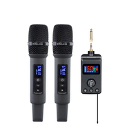 Mikrofon Genggam Nirkabel Output 3.5mm Terbaik, Pengisian Ulang BT, Anti-Howling, Peredam Reverb, Jangkauan 30-60m, Desain Ringan