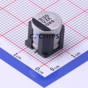 Condensateur électrolytique hybride solide-liquide en aluminium SMD EEHZK1V331V, D10xL10.5mm 330uF 20% 35V 420mA-100Hz - Product Image 1
