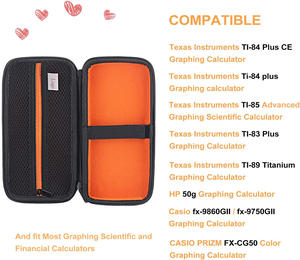 Casing Pembawa Kalkulator Kaset GrEVA Keras untuk Instrumen <span class=keywords><strong>Texas</strong></span> TI-84 Plus CE/TI-<span class=keywords><strong>83</strong></span> Plus CE/Fx-9750GII/Tas Ritsleting Eva - Product Image 4