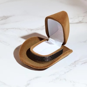 FORTE Custom Logo Handmade Velvet Jewelry Ring Packaging <b>Gift</b> <b>Box</b> with Creative Design Mini Size for <b>Earrings</b> - Product Image 6