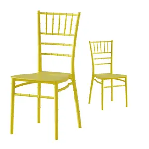 Bazhou fabrika toptan otel mobilya istiflenebilir yemek düğün sandalyeleri beyaz plastik bambu sandalye ucuz fiyat ile