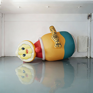 Modèle publicitaire interactif gonflable ludique et mignon en forme de citron avec logo, pour installation décorative commerciale et événementielle - Product Image 1