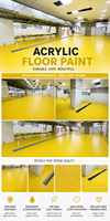 Peinture acrylique pour sols à base d'eau, revêtement antidérapant et résistant à l'usure pour béton, garage, usine, atelier