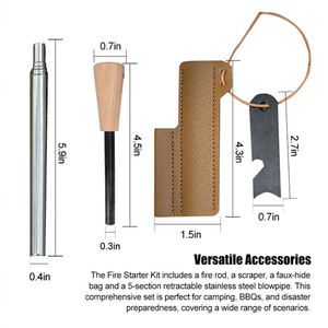 Allume-feu en magnésium naturel pour le camping, la randonnée, la survie d'urgence, le barbecue, équipement de soufflet à feu, kit d'allumage de feu - Product Image 4