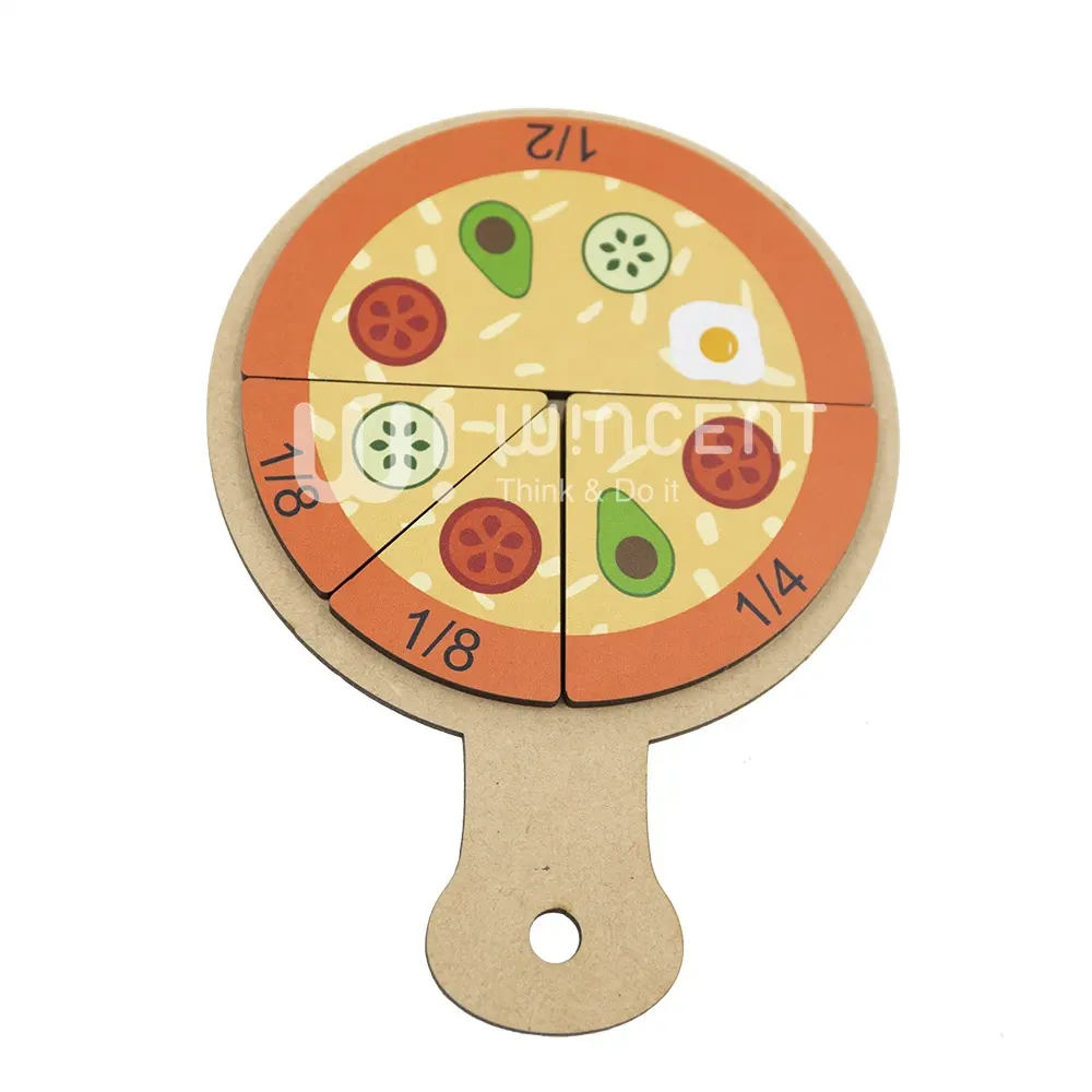 STEM Kits Pizza Iris Pendidikan & Pelatihan Awal Mainan Kayu Montessori Pendidikan Matematika Permainan
