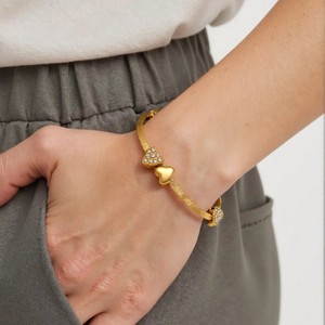 Pulsera de Zirconia en Forma de Corazón, Chapada en Oro de 18k, Cadena de Serpiente de Acero Inoxidable, Joyería para Mujer, Regalo, Pulsera de Moda - Product Image 2