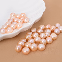 Perles de culture d'eau douce naturelles, rose pêche, 10-10,5 mm, à dos plat, en forme de bouton, haute brillance, pour clous de luxe