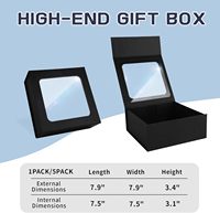 Schwarze Geschenkbox mit Fenster, Geschenkboxen mit Magnetverschluss-Deckel, Geschenkboxen für Präsente, Niedliche Box, Luxuriös für Geschenkverpackungen