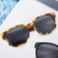 Lunettes de soleil unisexes vintage effet écaille de tortue, monture en acétate, verres polarisés UV400, lunettes de soleil classiques pour les vacances à la plage et les activités de plein air