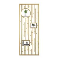 Paravent de séparation moderne et minimaliste en alliage d'aluminium électroplaqué, motif floral simple, pour salon et entrée, style luxe léger