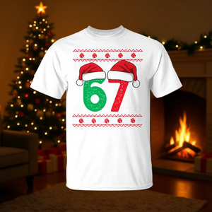 Six Seven Christmas 6 7 Ugly Christmas Sweater Tri Blend T Shirt - Product Image 3