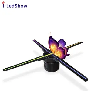 Iledshow הולוגרמה 3d מאוורר led תצוגת wifi 3d הולוגרמה פרסום מאוורר 2 להבי 2020 מקצועי led 3d הולוגרמה פרסום מאוורר