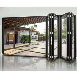 Portes pliantes en vrac de haute qualité en aluminium Patio pliant extérieur en aluminium Bi porte en verre pliante Klappglasfront - Product Image 1