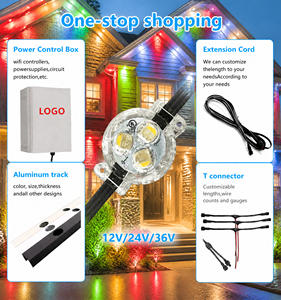 Éclairage décoratif de Noël pour la maison Eveas, RGBW 12V 24V 36V, éclairage permanent extérieur sur rail, 3 points lumineux LED - Product Image 5