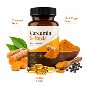 Cápsulas de Curcumina Orgánica en Oferta, 500mg 1000mg, Extracto de Cúrcuma al 95%, Apoyo para las Articulaciones, Sin Gluten, 60 Unidades - Product Image 3