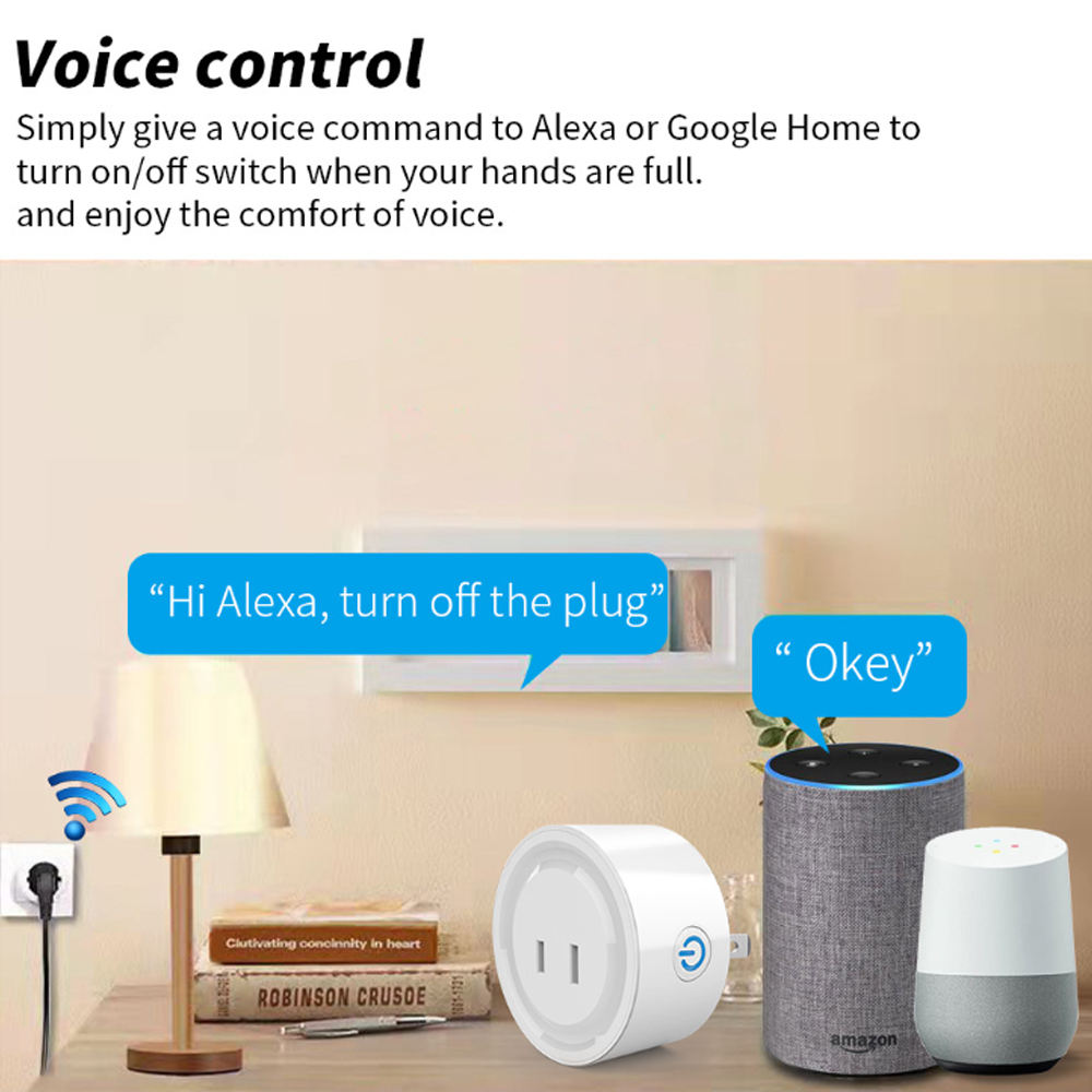 HONPNK Japanese Plug 10A Smart Wifi Socket with Graffiti Voice Control & Scheduling Features for Ai Speaker Domestic Two-Prong