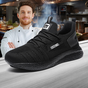 Scarpe <span class=keywords><strong>da</strong></span> Chef GUYISA serie Slipper superiore tessuto antiscivolo in tessuto solido SRC nero suola <span class=keywords><strong>da</strong></span> <span class=keywords><strong>cuoco</strong></span> scarpe - Product Image 6