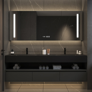 New smart hot-bent integrated basin bathroom cabinet bathroom sink washbasin washstand bathroom cabinet combination - Product Image 1