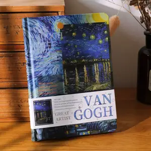 A5 Van Gogh đạn lưới Tạp Chí phác thảo đêm đầy sao nở cây hạnh nhân Cai Trị xếp hàng máy tính xách tay kế hoạch