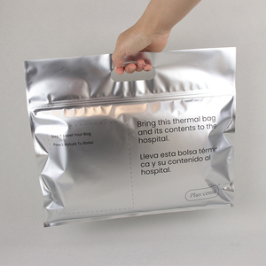 In logo tùy chỉnh bạc kim loại mờ mua sắm xử lý túi với Ziplock - Product Image 1