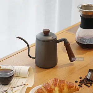 Highwin Factory Sales Directly Black Coating Stainless Steel Pour Over Coffee Hand Drip Kettle