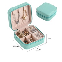 Boîte de rangement pour bijoux en cuir PU de petite taille avec logo personnalisé, étui de présentation pour bagues et chaînes, boîte de rangement pour bijoux de voyage faite à la main avec fermeture éclair