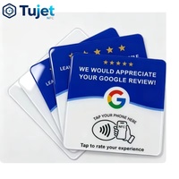 Plaque en acrylique personnalisée NFC pour avis sur les réseaux sociaux, carte de menu, avis Google, carte NFC tactile en acrylique (pour restaurants)