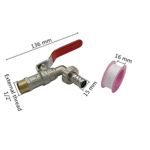 3/4 “1/2” 外螺纹水龙头塑料金属黄铜龙头水龙头密封胶带花园灌溉洗衣机水龙头 - Product Image 4