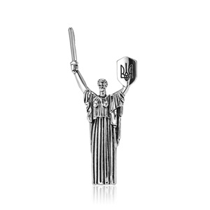Broche con <span class=keywords><strong>Estatua</strong></span> de la Patria de <span class=keywords><strong>Ucrania</strong></span> con Espada y Tridente para Hombres y Mujeres, en Oro y Plata Antiguos - Product Image 2
