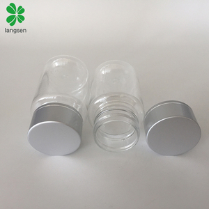 Plastic PET 80ml 80g Transparent clear Capsule Pill <strong>Tablet</strong> Meidcine Bottles <strong>Containers</strong> with Silver Metallic Screw Lid Cover Cap - Product Image 5