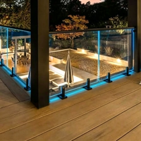 GAAS Garde-corps de piscine en verre avec système d'éclairage LED et accessoires de main courante supérieure Fabriqué en Chine