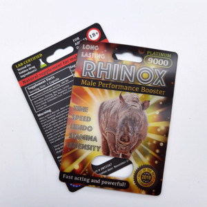 Pacchetti vuoti personalizzati pillole di potenziamento maschile 3D Card espositive scatole rinoceronte 8 500K Blister Card capsule di pillole di rinoceronte 69 - Product Image 5