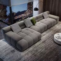 Canapé en tissu givré minimaliste italien, canapé moderne simple en tissu technique pour petit appartement, canapé cube pour salon