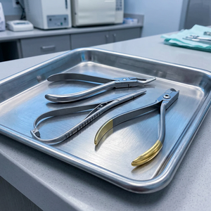 Dental Surgical <b>Pliers</b> <b>Set</b> Silver Knurled Grip Class I Manual Instrument - Product Image 3