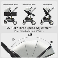 Poussette multifonctionnelle 3 en 1 avec siège auto, chariot léger pour enfants, pliage à une main, poussettes en aluminium pour les enfants de 0 à 3 ans