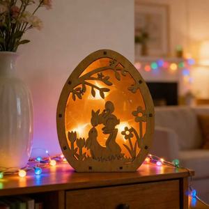 Adorno de Madera Ecológico con Diseño de Conejito en Bicicleta, Impreso en <span class=keywords><strong>3D</strong></span>, para Decoración del Hogar, Pascua - Product Image 2