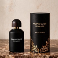 Vente d'usine – Flacon de parfum vide en verre 30ml 50ml 100ml, rond, avec pompe pulvérisatrice à sertir, couvercle en bois et boîte d'emballage