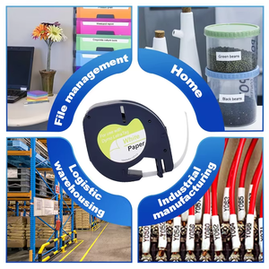 Etiquetas de Papel Impermeables de Alta Calidad Compatibles con 91200/91330/91220/59421 12 mm x 4 m Blanco y Negro <span class=keywords><strong>DYMO</strong></span> <span class=keywords><strong>Letratag</strong></span> 100T - Product Image 5