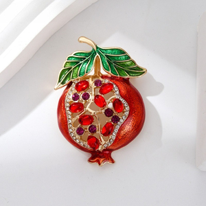 Broche de moda con diseño de <span class=keywords><strong>granada</strong></span> para mujer, accesorio de pin para traje con motivos de plantas - Product Image 3