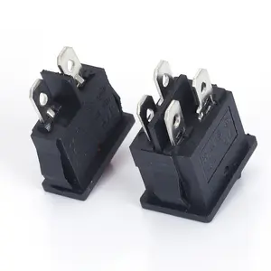 Wholesale Price 15*21mm 250V Black PA66 ON-OFF Short Double Row 4PIN Mini Rectangle Rocker Switch