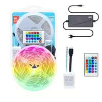 5M IP20 12V 5050RGB 150 Bande Led Blister 24/44Key Contrôleur IR 12V Adaptateur UE RGB5050 Kit de Bande MENÉ PAR RVB De RVB Kit
