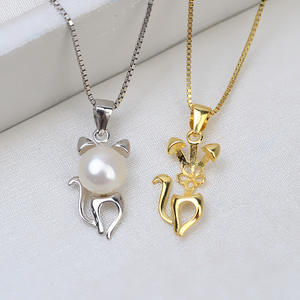 Pendentif écureuil animal en argent S925 version coréenne Wenchi, accessoire DIY avec perle 8-9, chaîne de clavicule vide, pendentifs de mode, breloques - Product Image 3