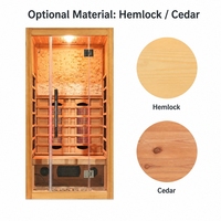 Sauna intérieur pour 2 personnes, chauffage infrarouge au carbone, cabine de spa à domicile avec lampe de lecture LED et capteur de température