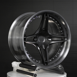 Jantes forgées sur mesure en deux parties, à profil profond, 19 et 20 pouces, 5x112, noires avec lèvres brossées, pour <span class=keywords><strong>Audi</strong></span> RS6 R8 S5 A7 RS5 - Product Image 3